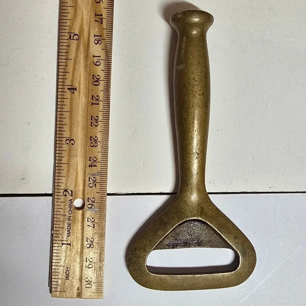 Vintage Solid Brass Bottle Opener Mid-Century Modern Heavy Duty Barware 5.5 Inch